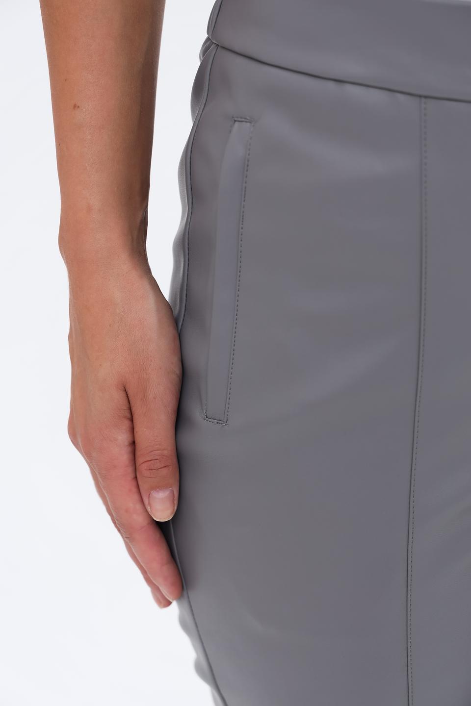 Брюки Monari серые из экокожи