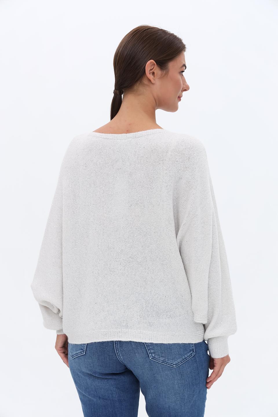 Пуловер Monari светло-серый с рукавом-фонарик