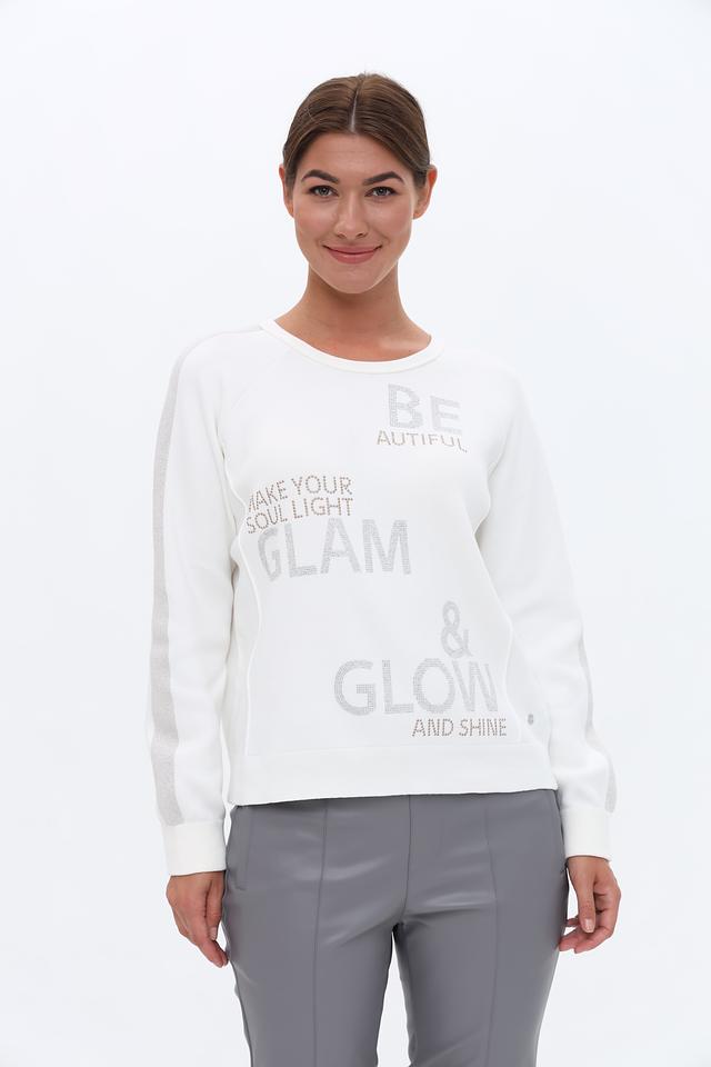 Пуловер Monari с принтом белый