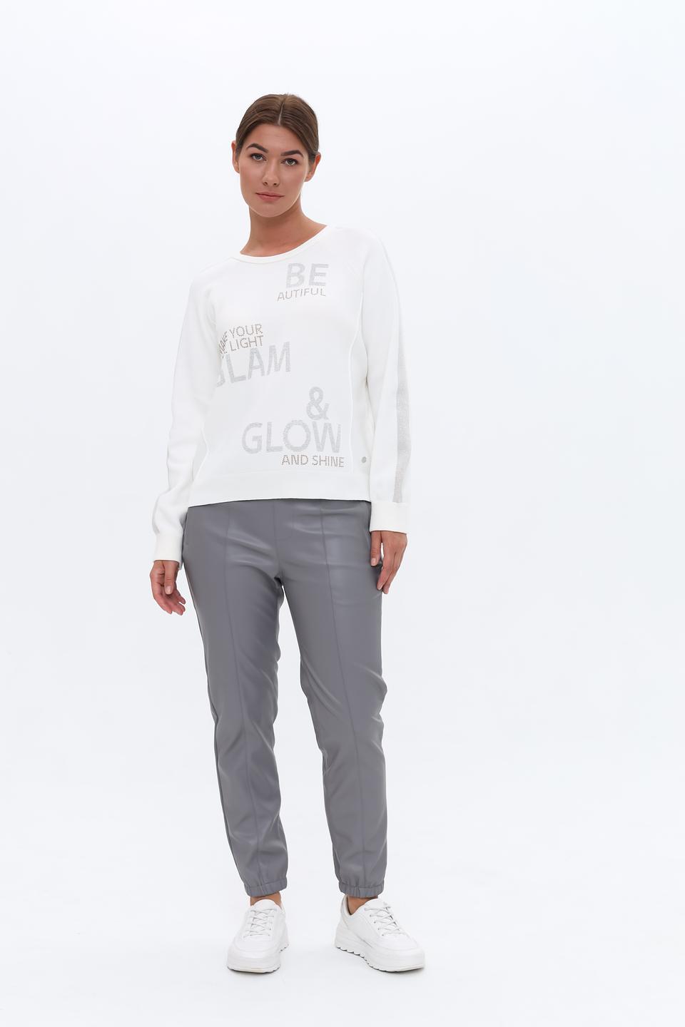 Пуловер Monari с принтом белый