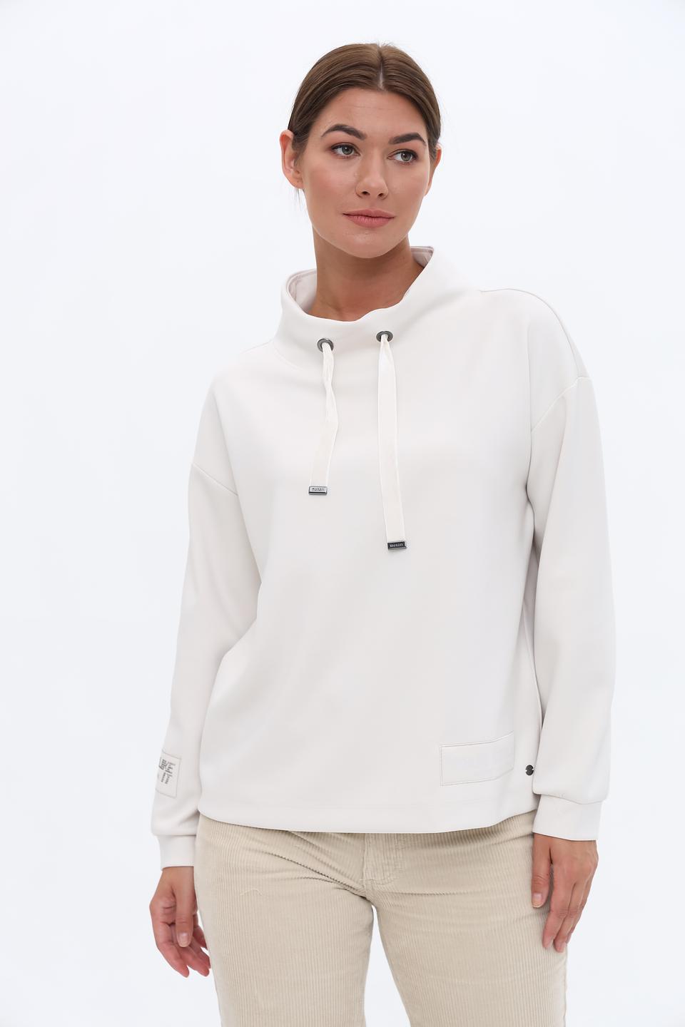 Пуловер Monari белый с капюшоном