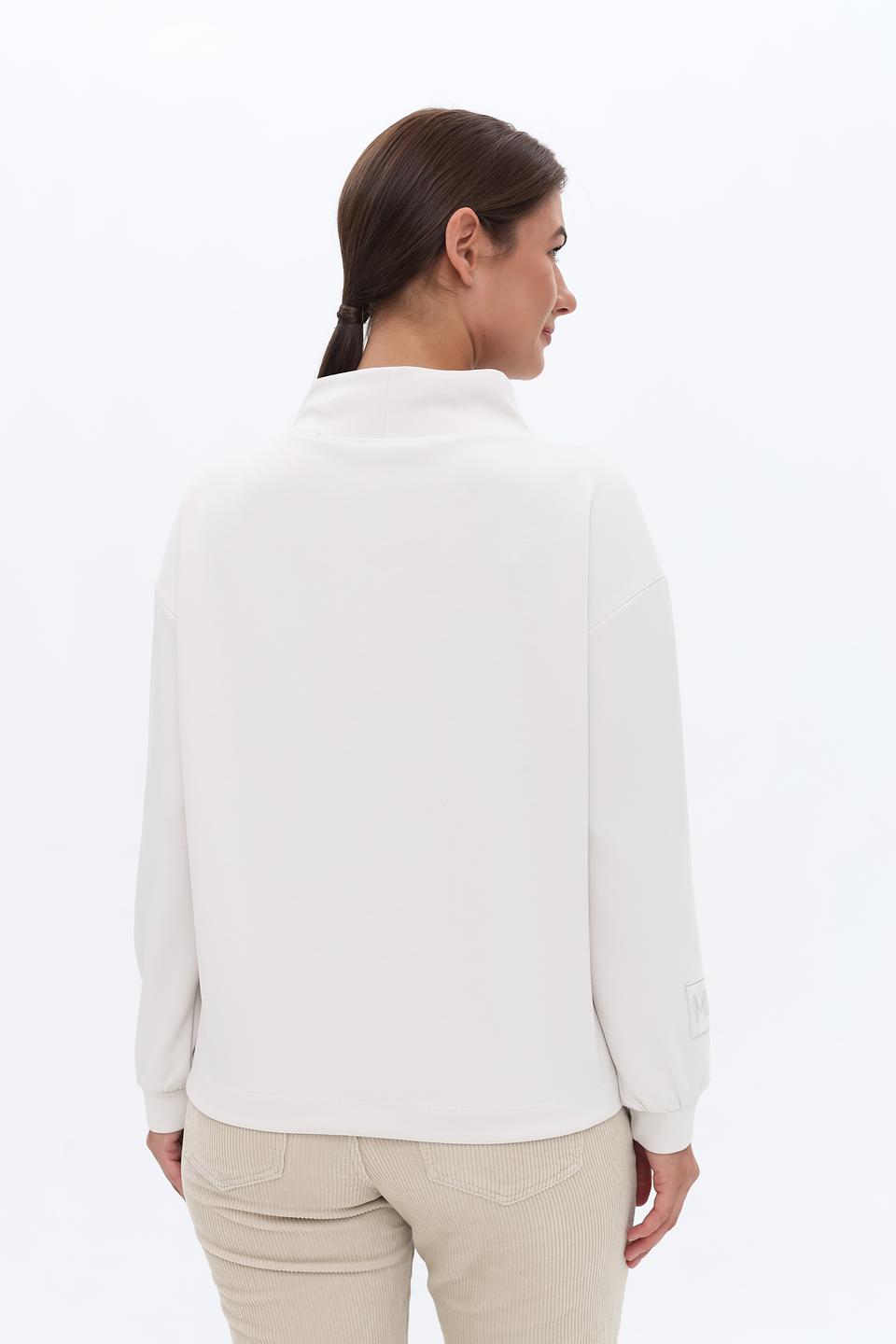 Пуловер Monari белый с капюшоном