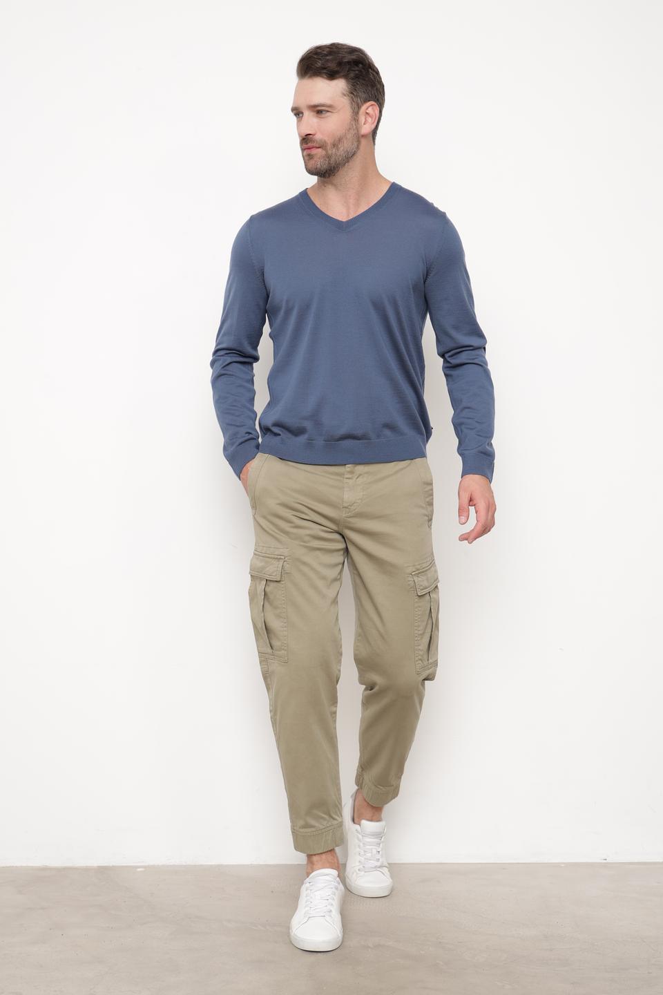 Джемпер Boss Black V-образный синий