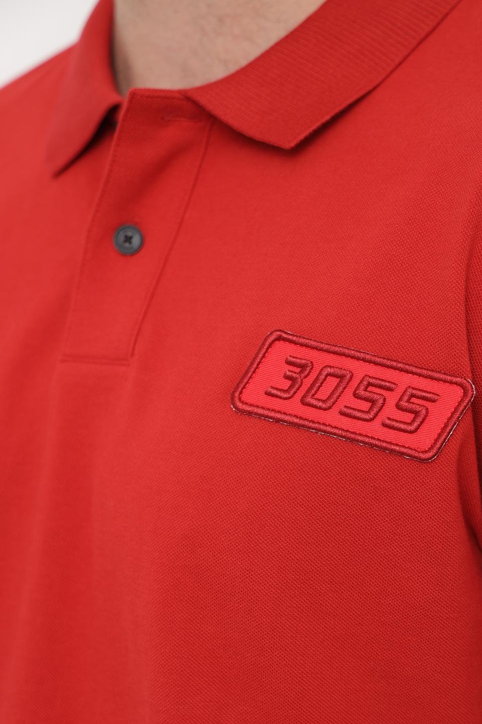 Поло Boss Orange красный с принтом