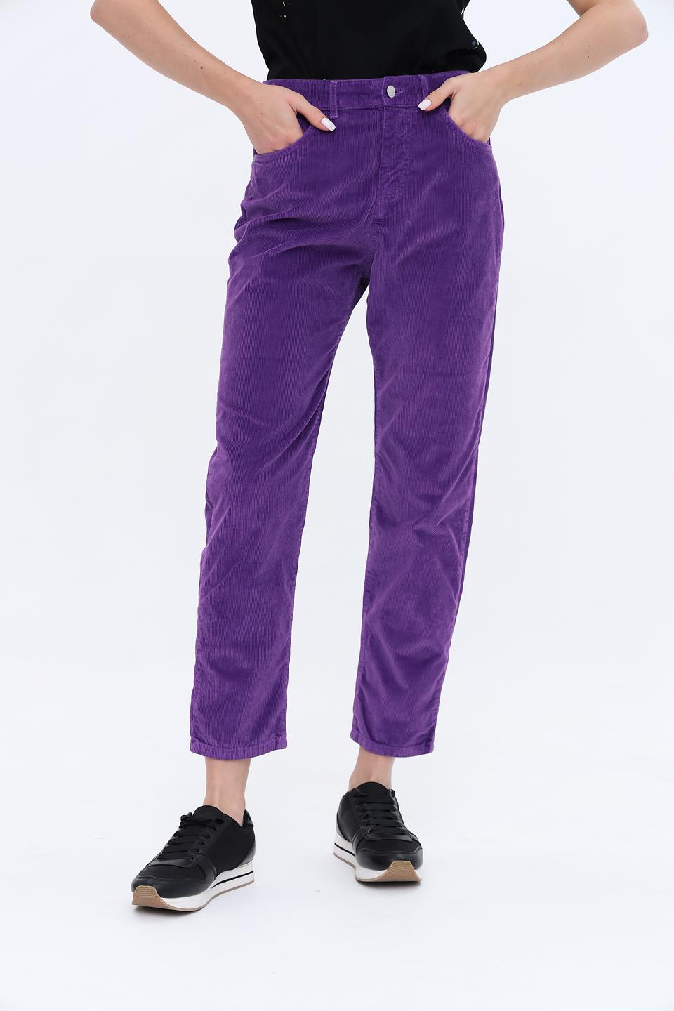 Брюки вельветовые Rich and Royal фиолетовые