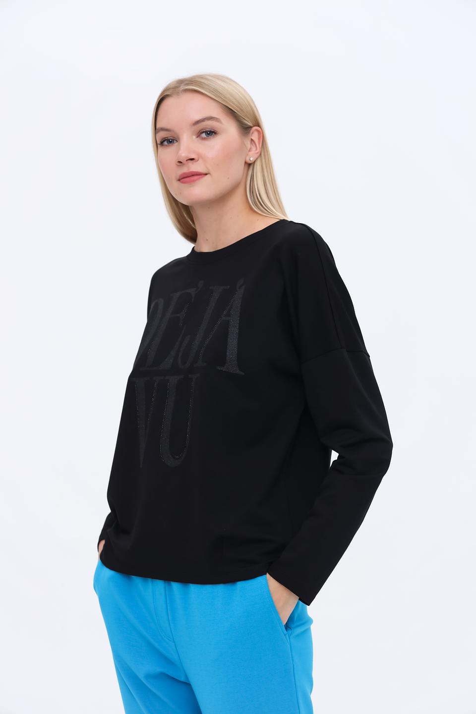 Пуловер Margittes с надписью чёрный