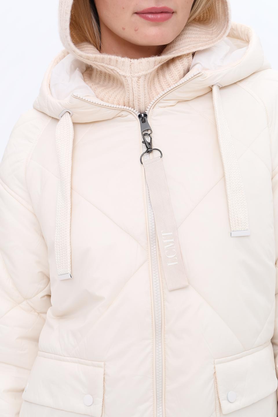 Пальто Lecomte стеганое бежевое