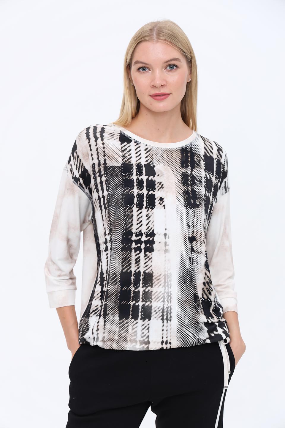 Пуловер Monari с принтом в клетку