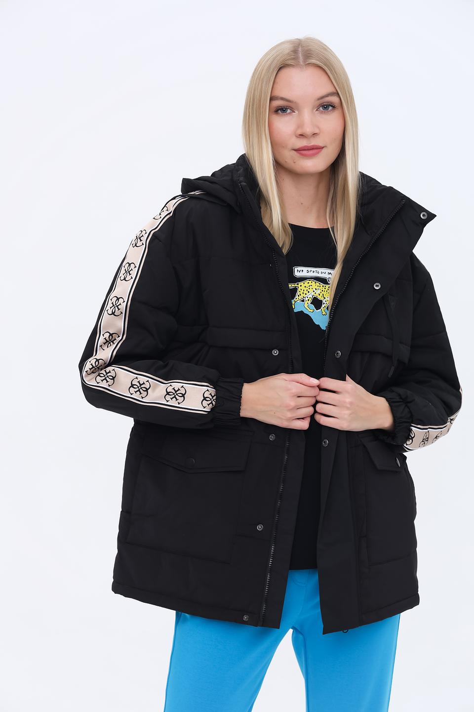 Куртка Guess жен. с логотипом чёрная