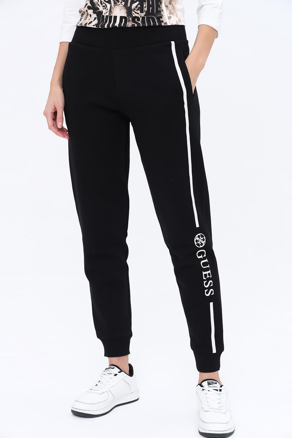 Спортивные брюки Guess с полосой чёрные