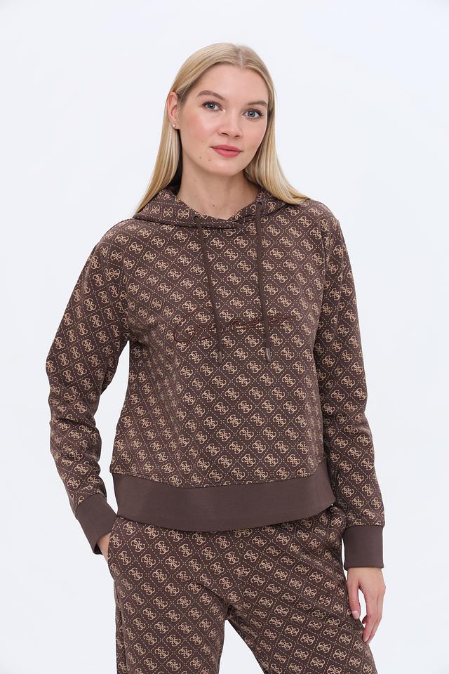 Джемпер Guess с логотипом коричневый