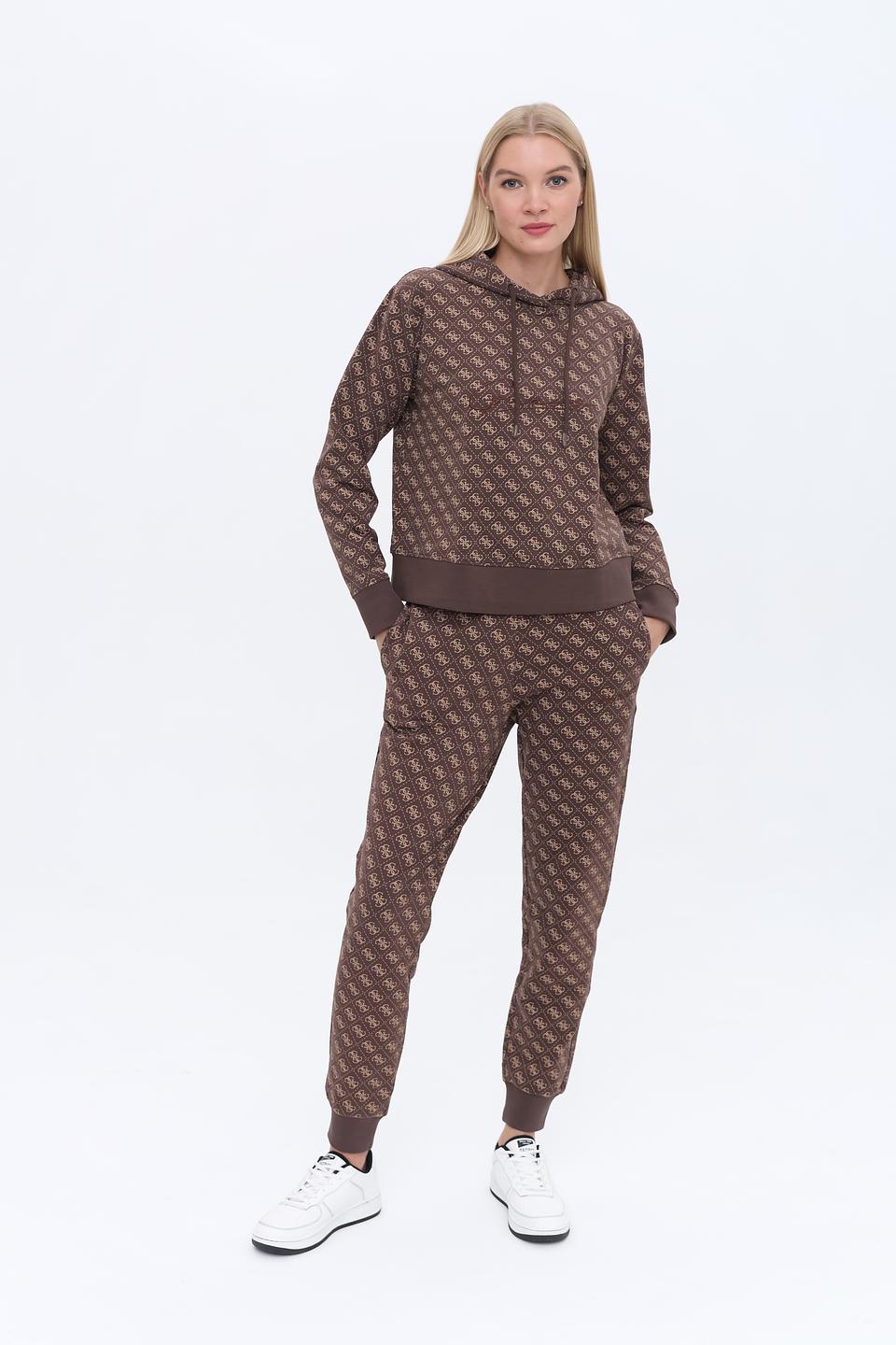 Джемпер Guess с логотипом коричневый