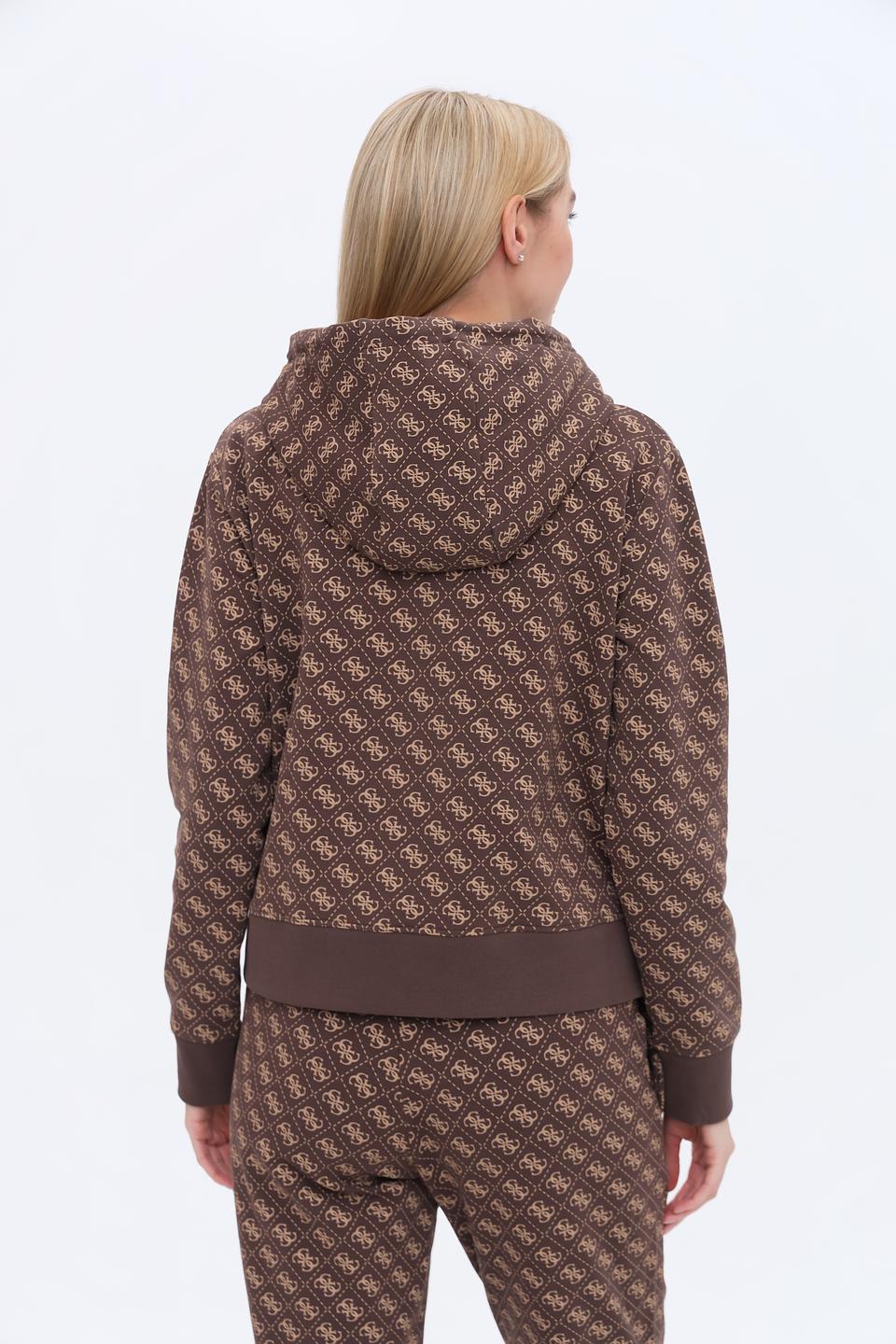 Джемпер Guess с логотипом коричневый
