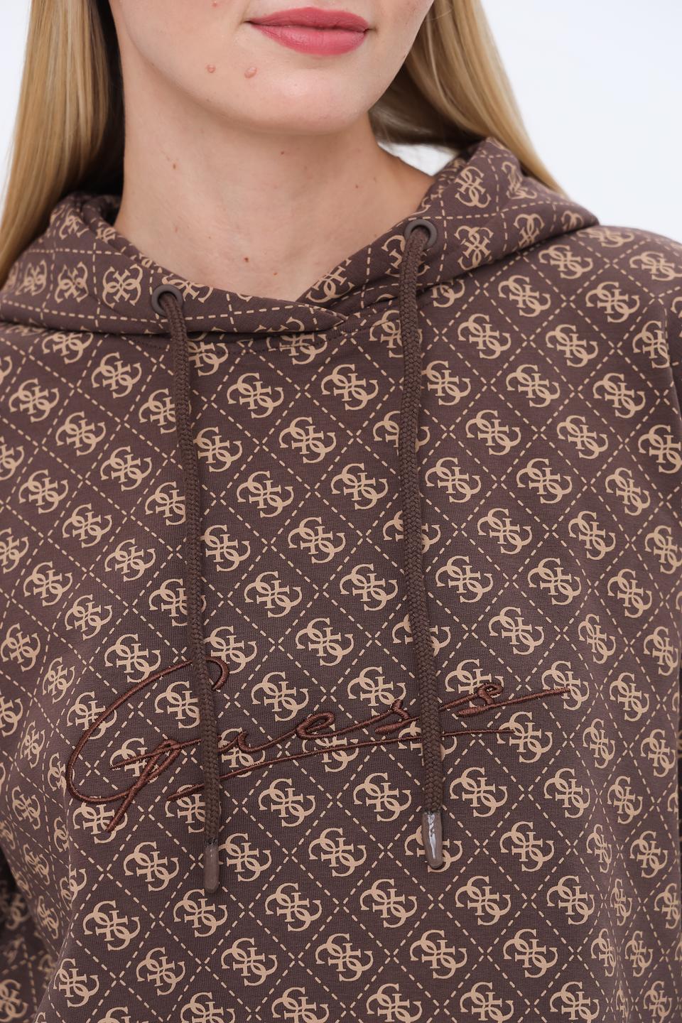 Джемпер Guess с логотипом коричневый