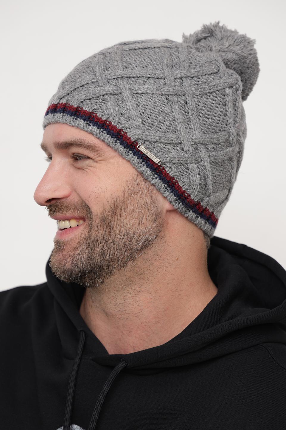 Шапка Bugatti ACC серая с полосками