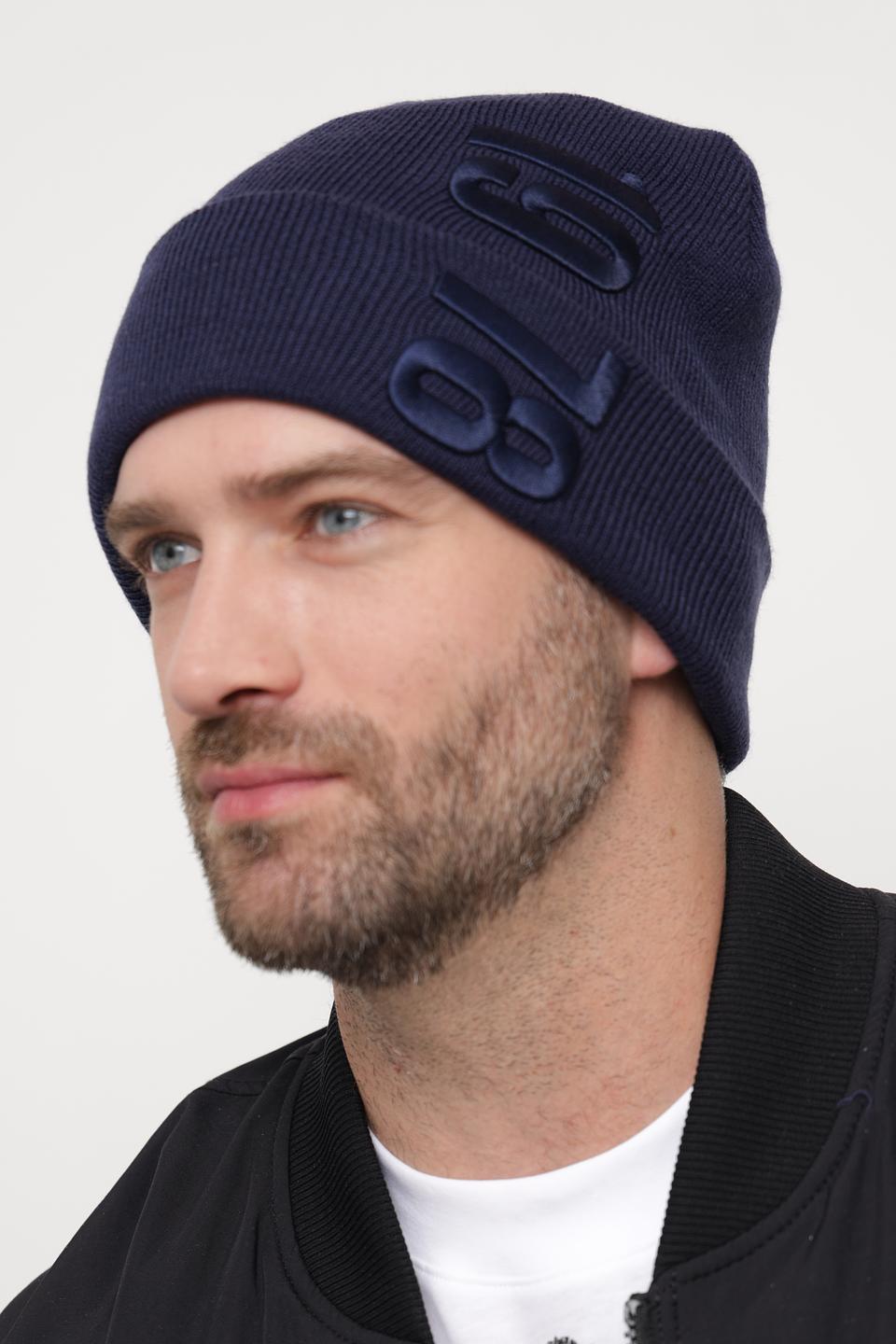 Шапка Bugatti ACC синяя с логотипом