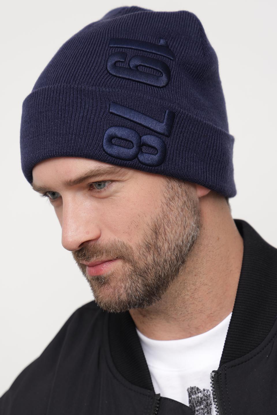 Шапка Bugatti ACC синяя с логотипом