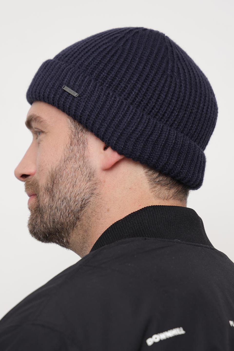 Шапка Wegener мужская вязаная тёмно-синяя