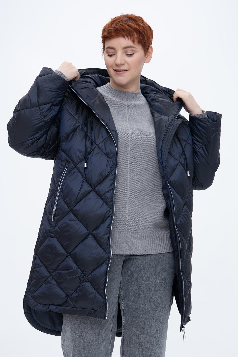 Пальто Baronia стеганое тёмно-синее
