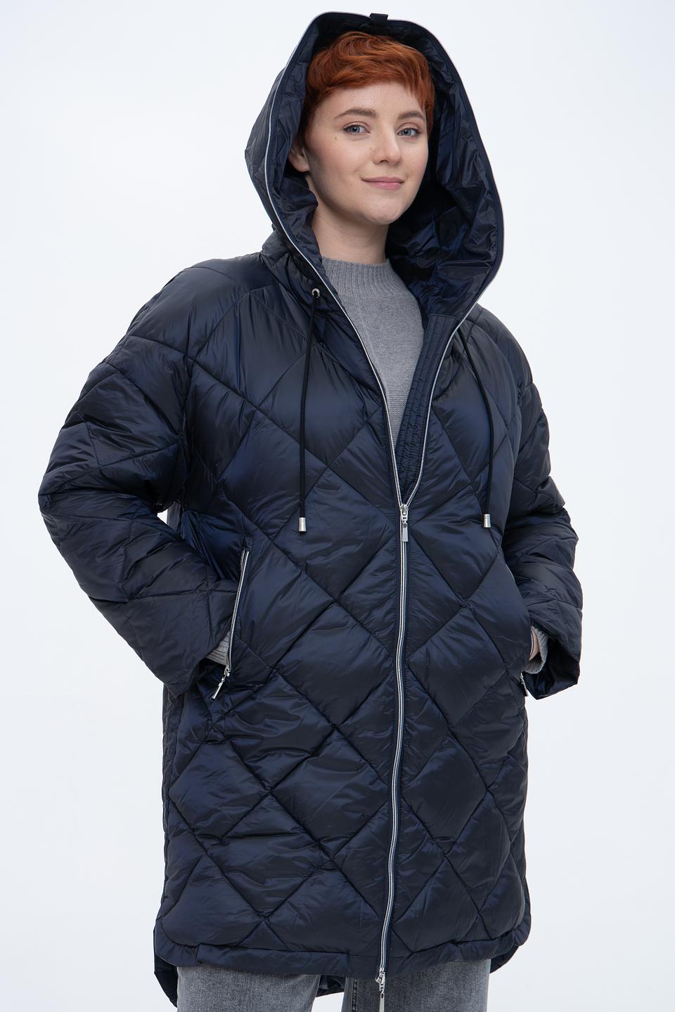 Пальто Baronia стеганое тёмно-синее