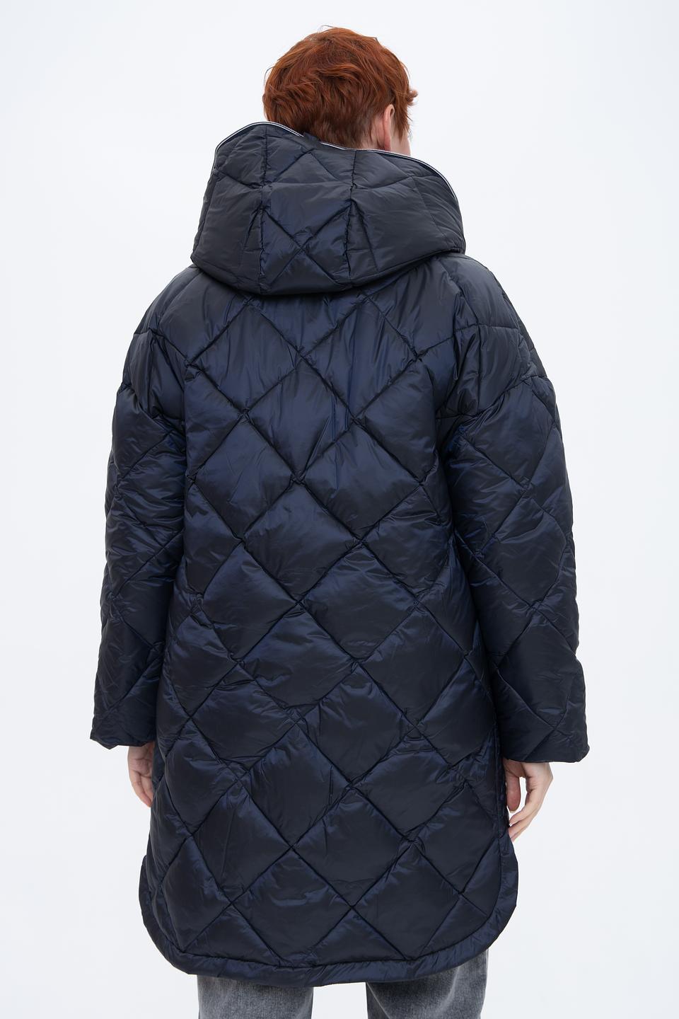 Пальто Baronia стеганое тёмно-синее