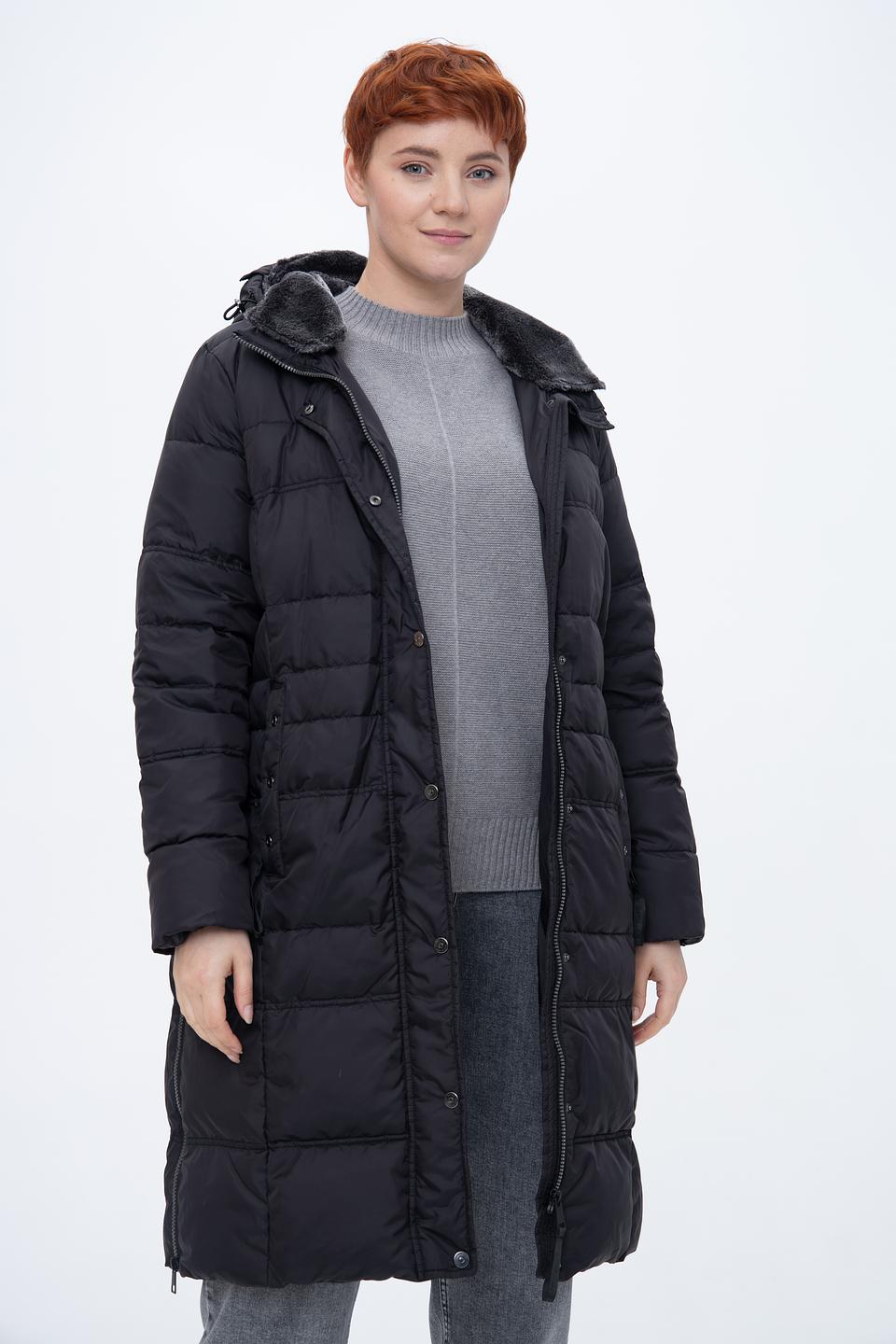 Пальто Lebek стеганое чёрное
