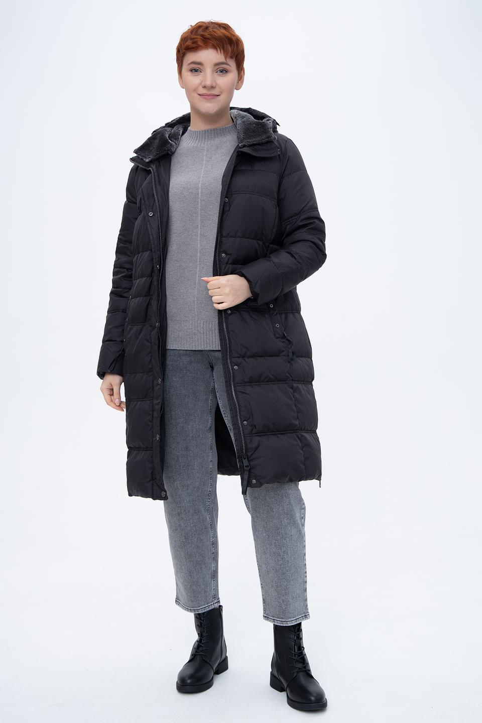 Пальто Lebek стеганое чёрное