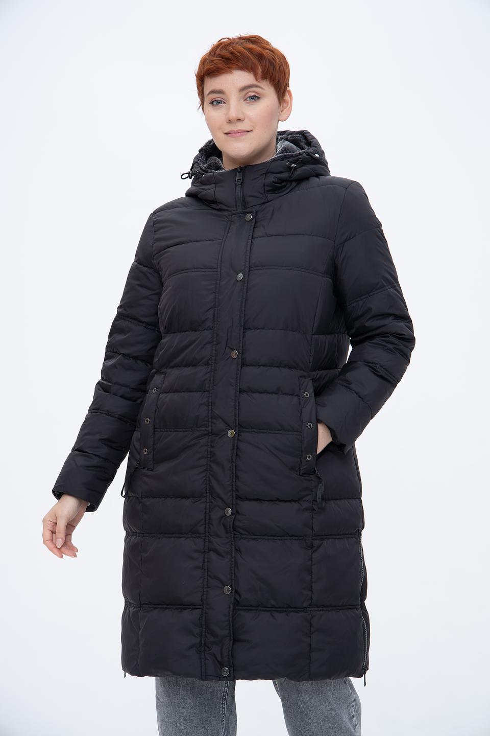 Пальто Lebek стеганое чёрное