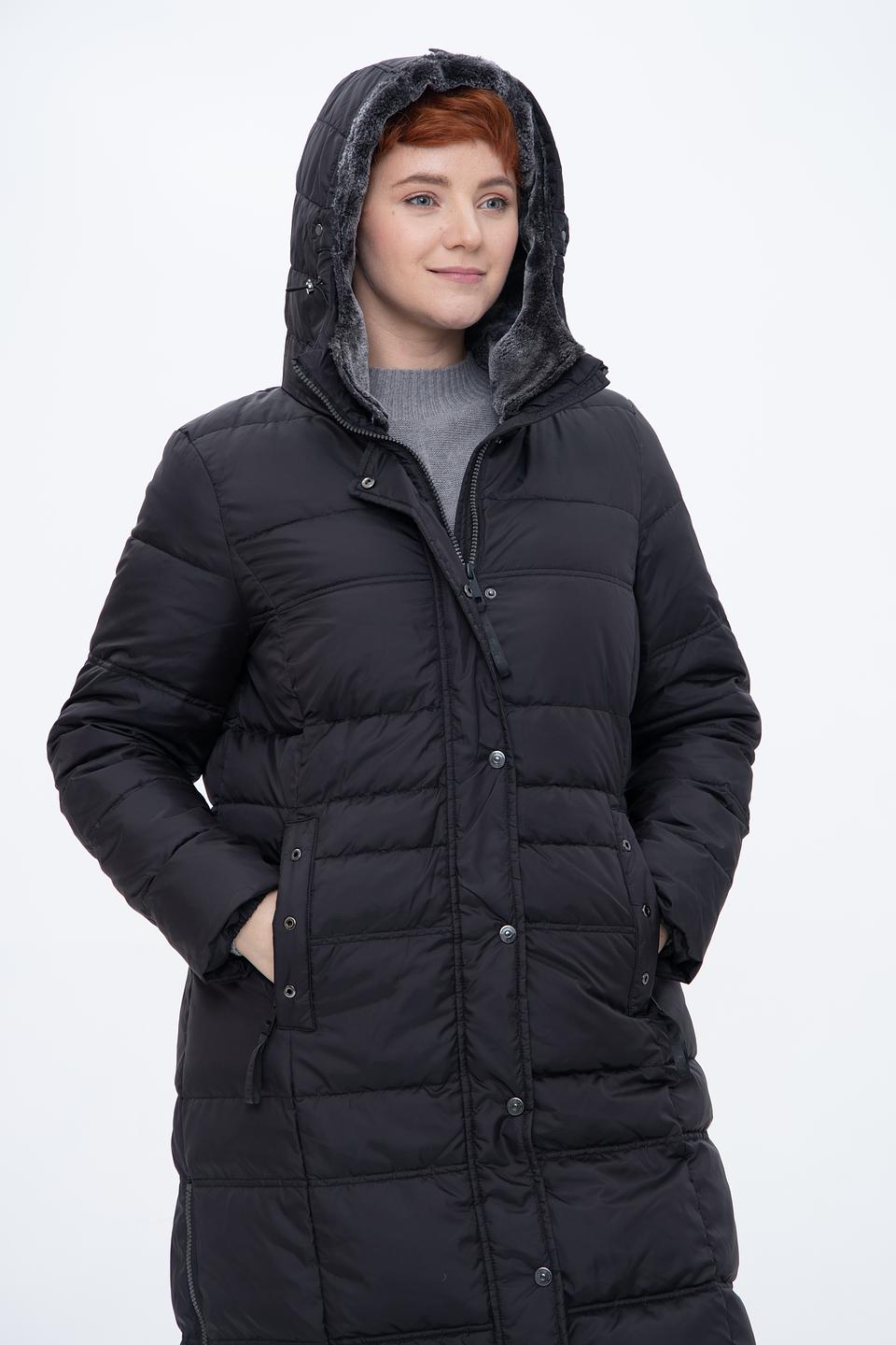 Пальто Lebek стеганое чёрное