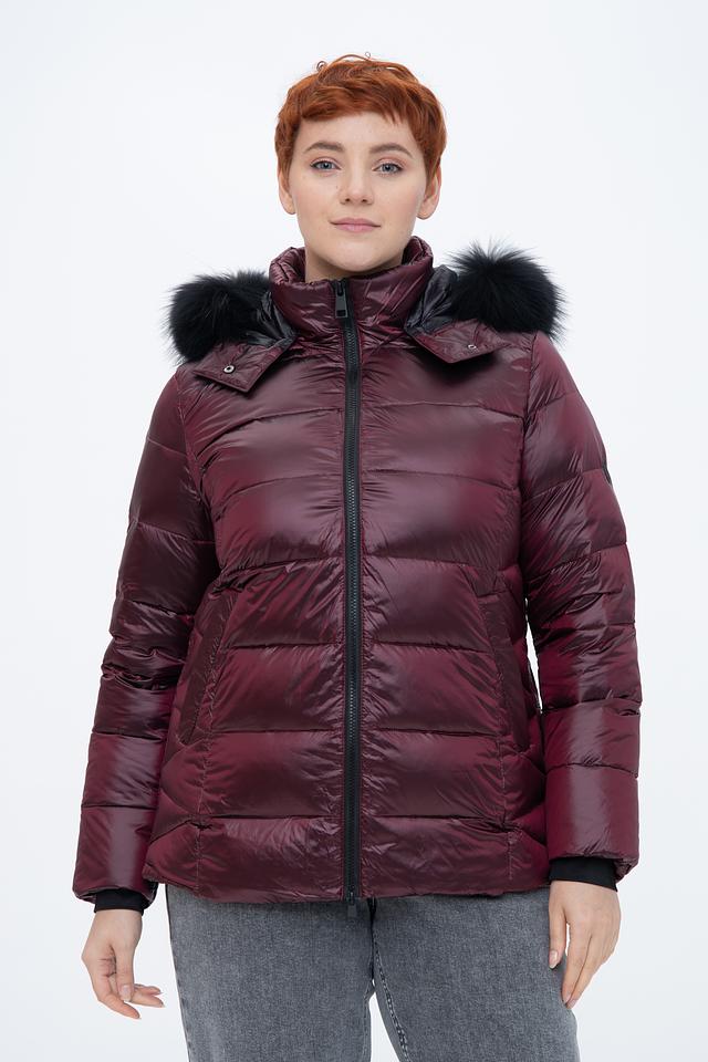 Куртка Lebek с мехом бордовый