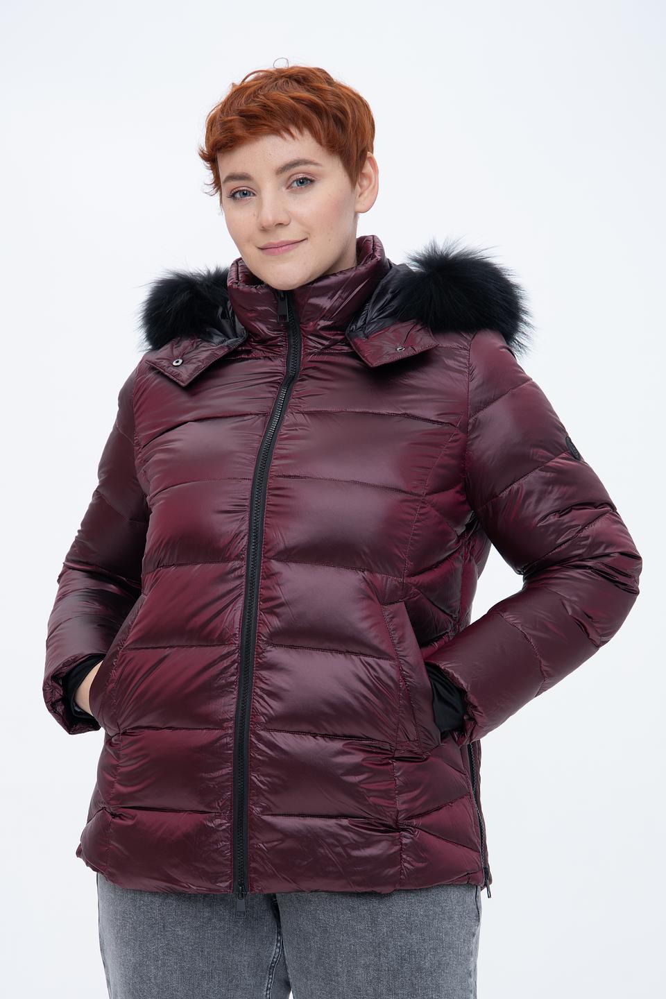 Куртка Lebek с мехом бордовый
