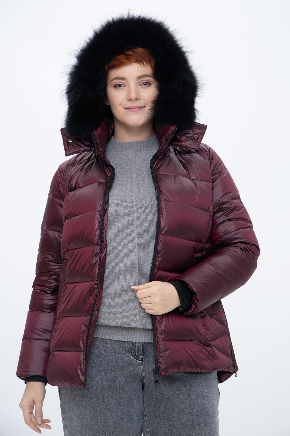 Куртка Lebek с мехом бордовый