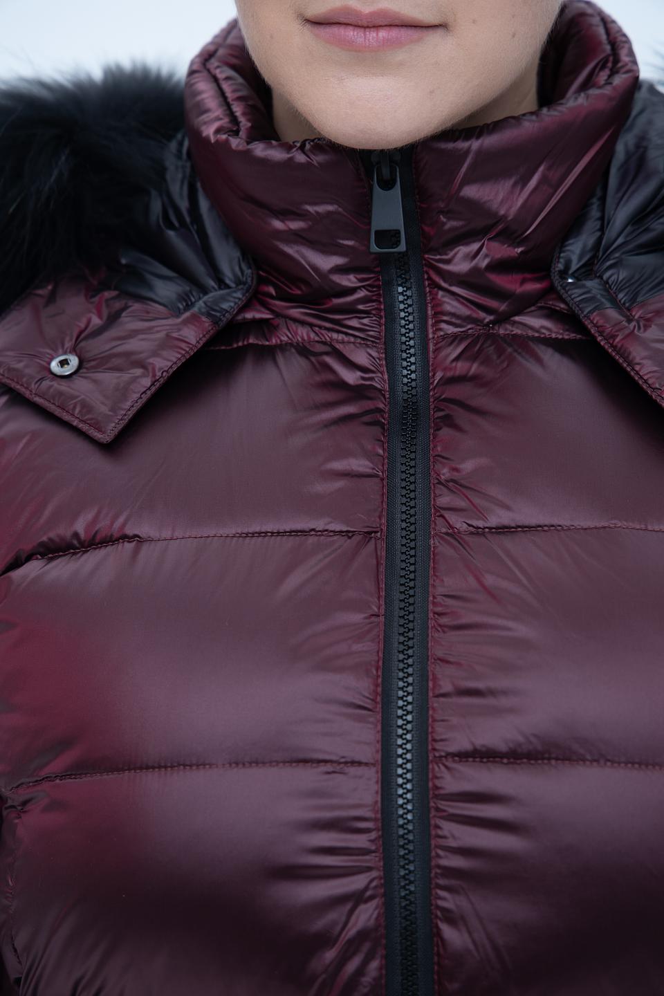 Куртка Lebek с мехом бордовый