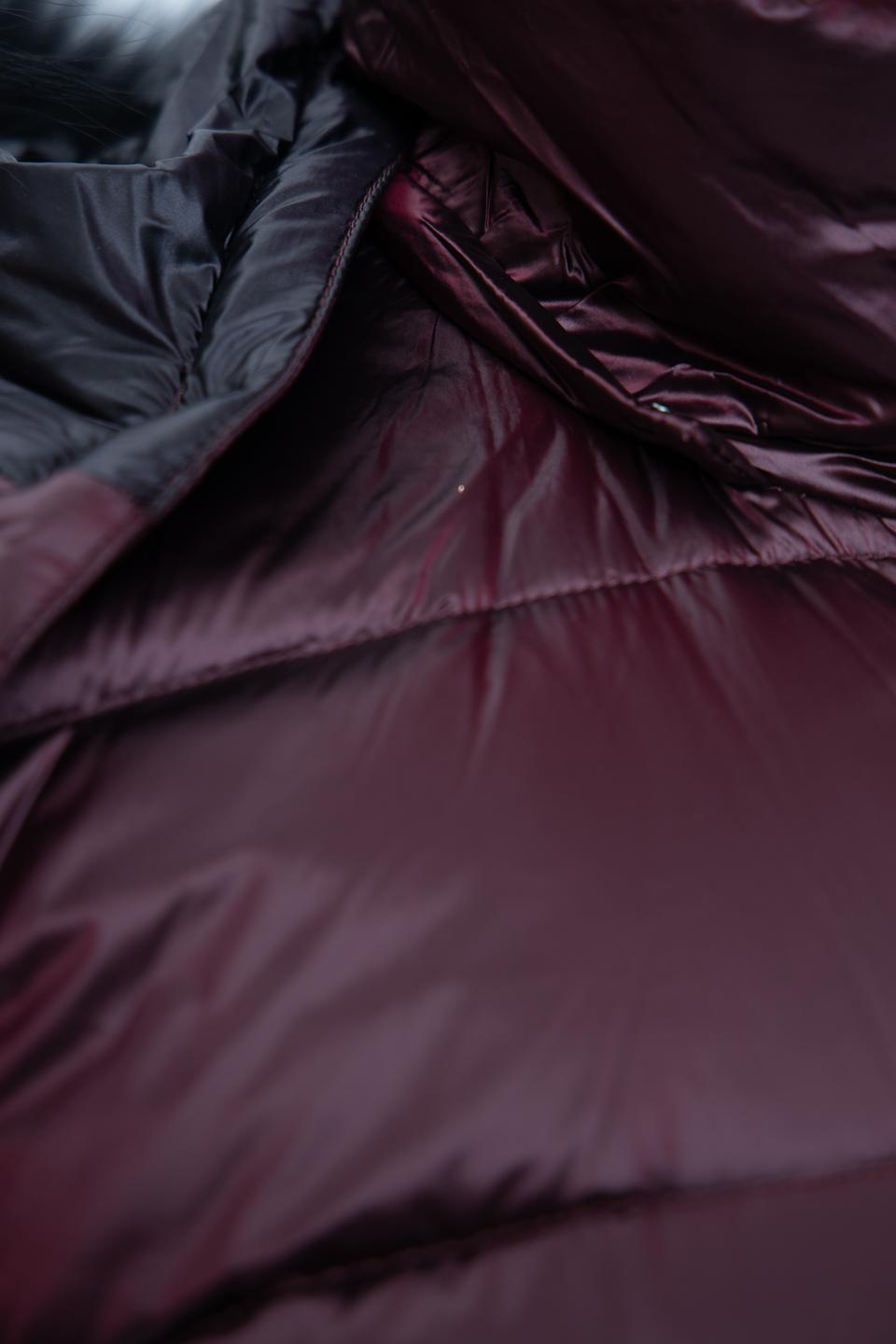 Куртка Lebek с мехом бордовый