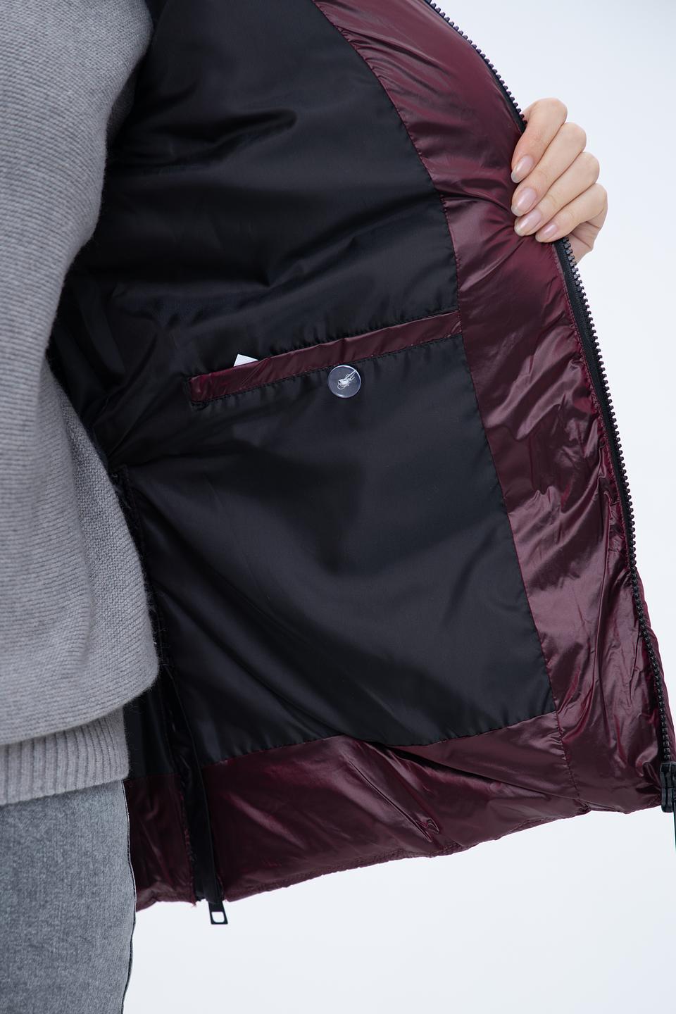 Куртка Lebek с мехом бордовый