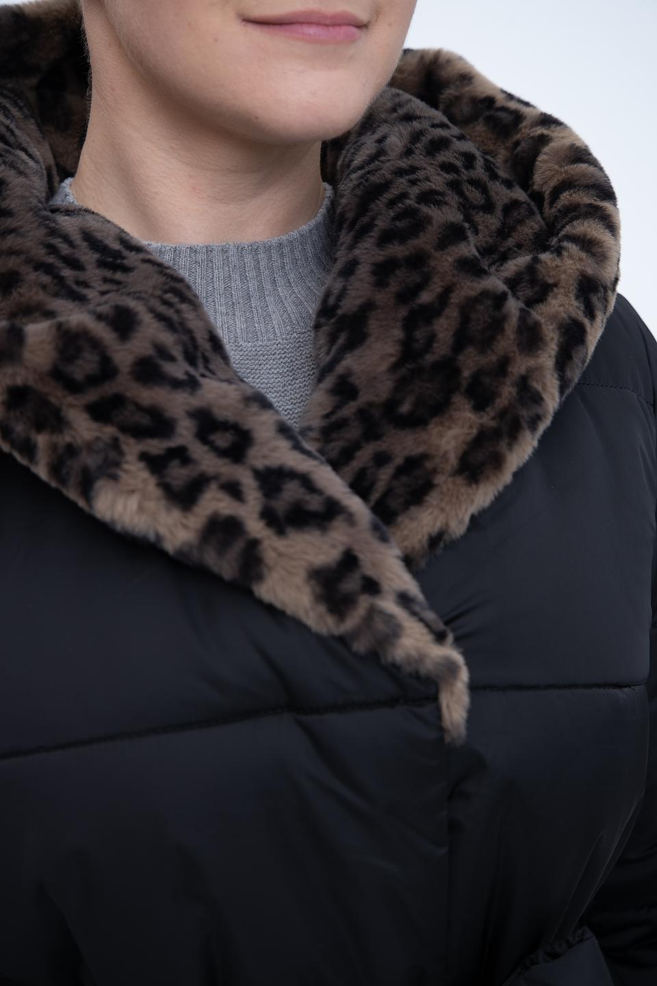 Пальто Electra style чёрное с мехом