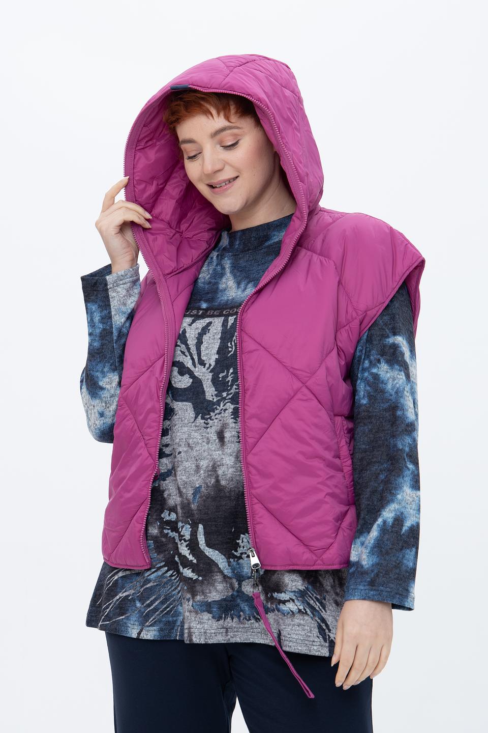 Жилет Lecomte стеганый фуксия