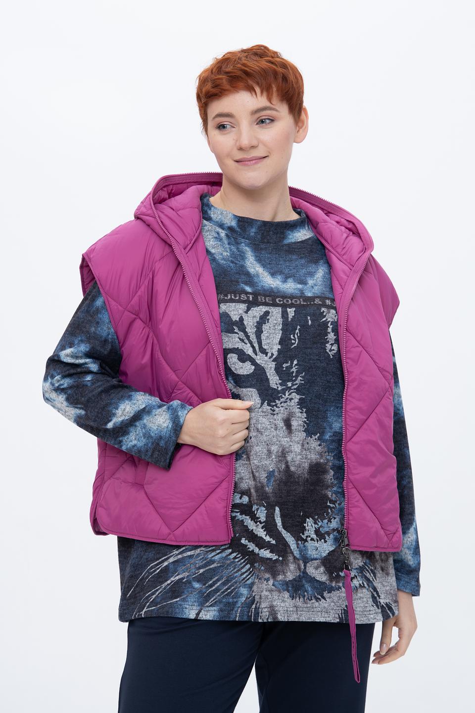 Жилет Lecomte стеганый фуксия