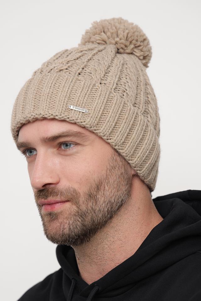 Шапка Wegener с помпоном бежевая