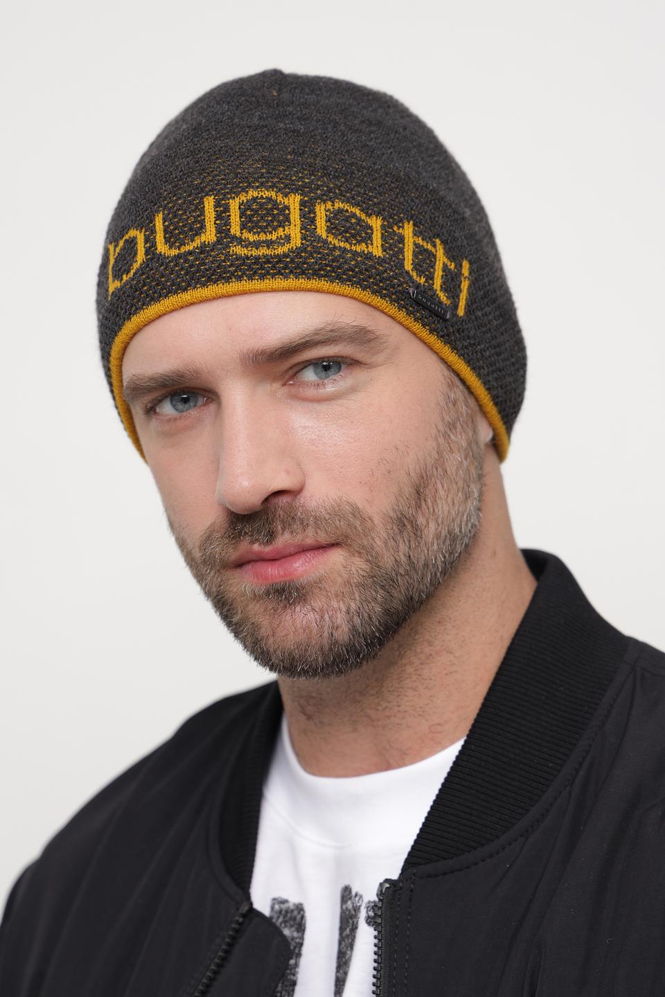 Шапка Bugatti ACC мужская серая