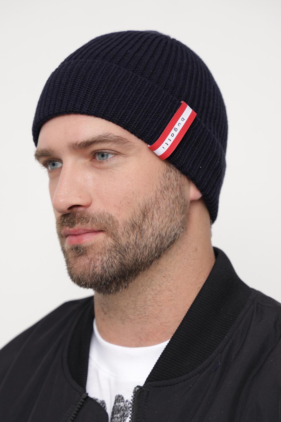 Шапка Bugatti ACC мужская тёмно-синяя