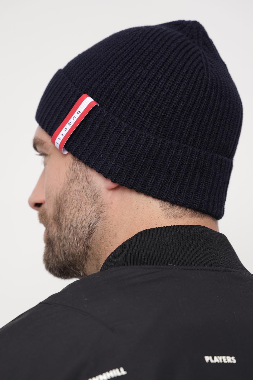 Шапка Bugatti ACC мужская тёмно-синяя