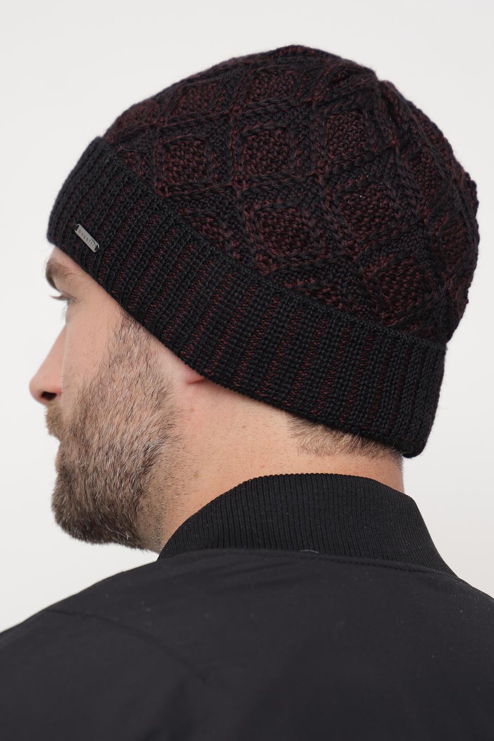 Шапка Bugatti ACC вязаная бордовая