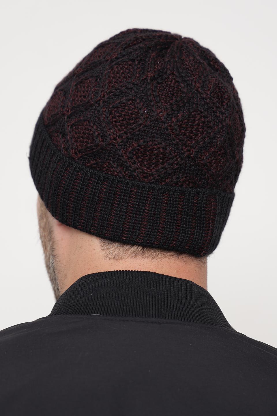 Шапка Bugatti ACC вязаная бордовая
