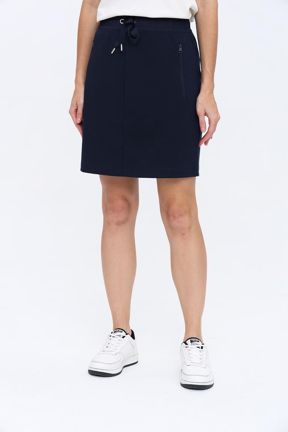 Юбка Tom Tailor темно-синяя с поясом