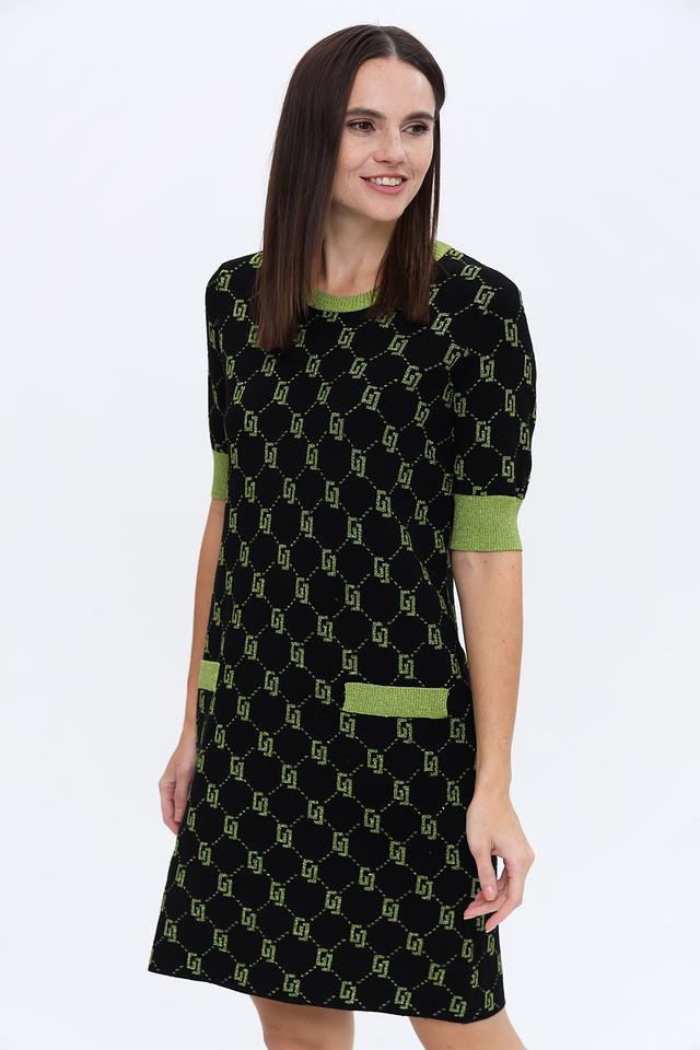 Платье Gaudi с логотипом чёрно-зелёное