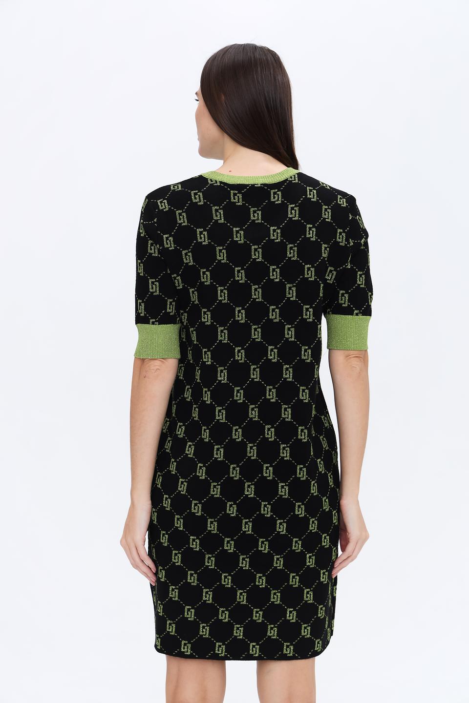 Платье Gaudi с логотипом чёрно-зелёное