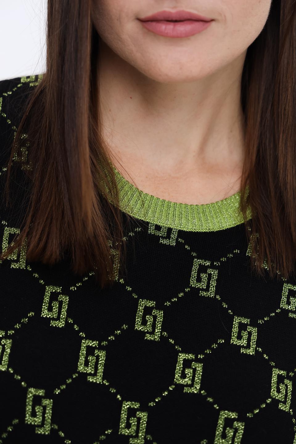 Платье Gaudi с логотипом чёрно-зелёное