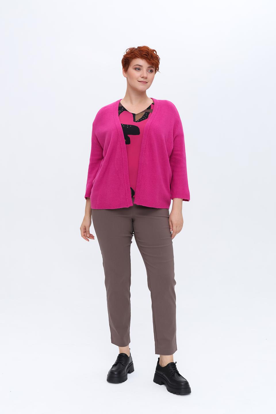 Кардиган Samoon фуксия с 3/4 рукавом