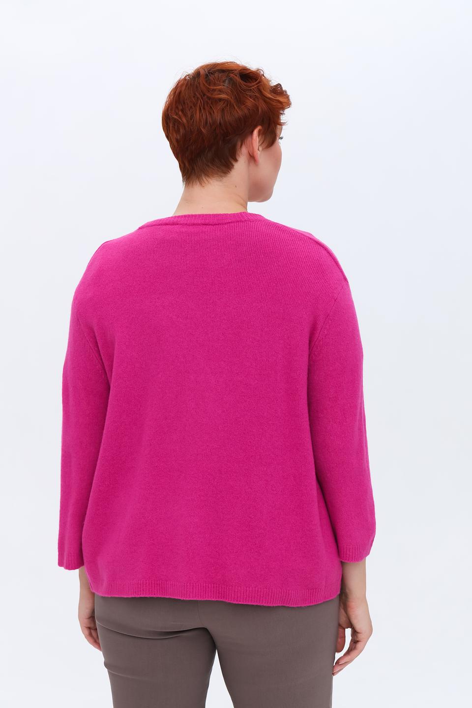 Кардиган Samoon фуксия с 3/4 рукавом